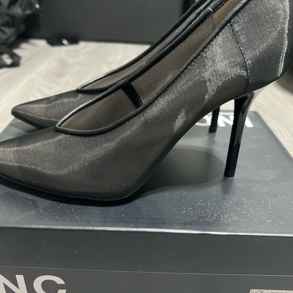 INC Black Mesh Pointed Toe Heels Size 7.5